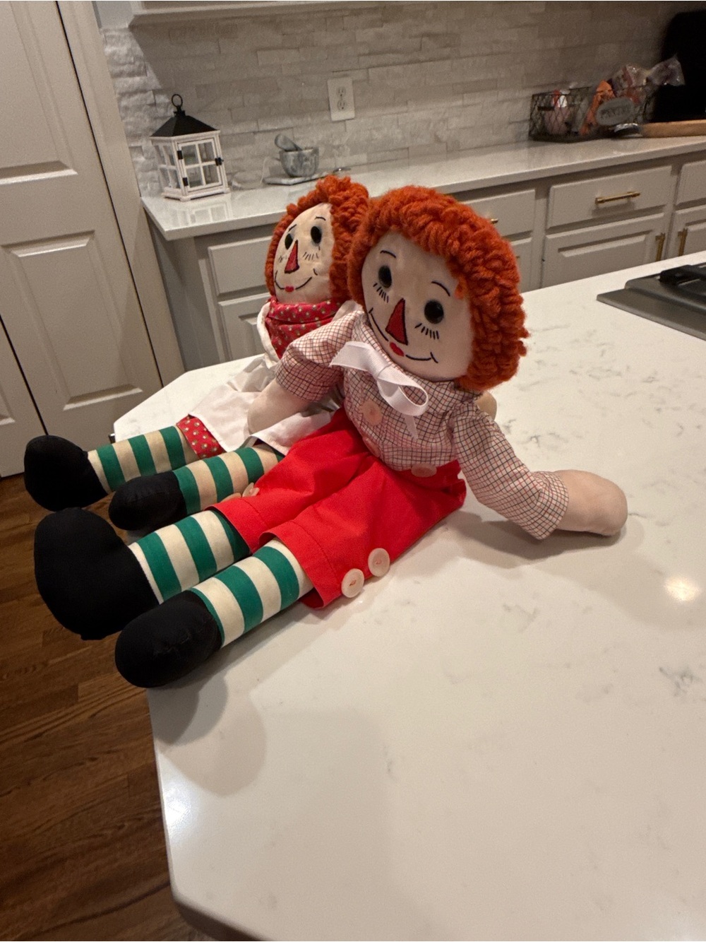 Vintage Raggedy Ann & Andy Style Handmade Cloth Dolls Country Farmhouse Decor - Picture 8 of 16